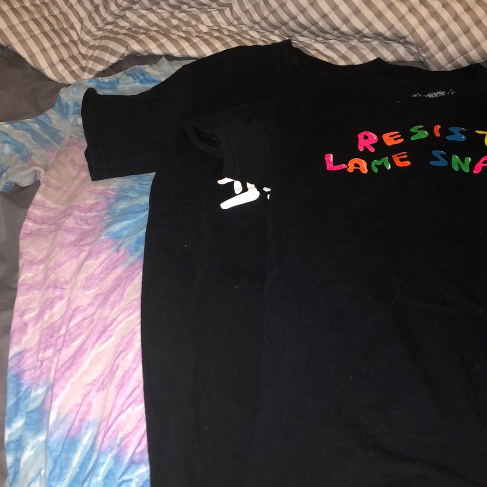 2 zumiez shirts (blue & purple not for sale)